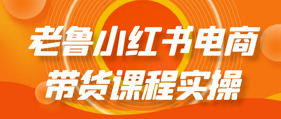 老鲁小红书电商带货实操课：从零到爆单的完整攻略